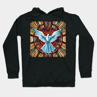 stained glass window in a church Hoodie